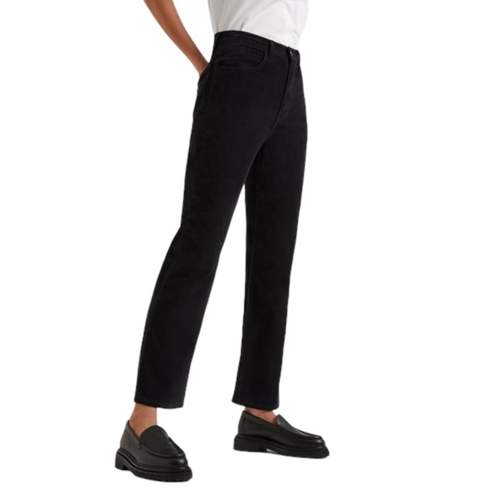 REDONE Straight-cut Flared Jeans in washed black corduroy